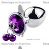 Joya anal violeta con correa